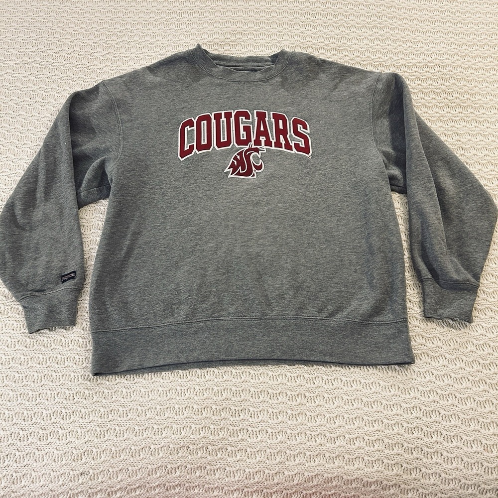 Vintage Men's Size Large Washington State Cougars Jansport Sweatshirt Gray WSU